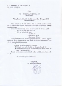Anunt 26.08.2016